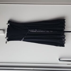 White House Black Market Strapless Knit Jersey Lace Trim Party Dress